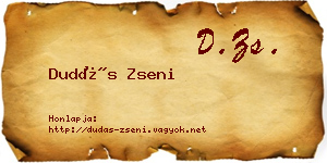 Dudás Zseni névjegykártya