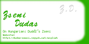zseni dudas business card
